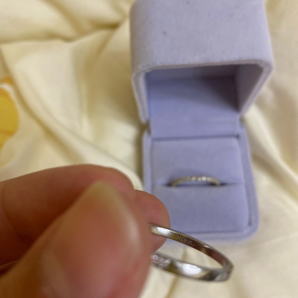 1.2 CT Morganite 925 Sterling Silver Ring with Eternity Band - Picture 7 of 15